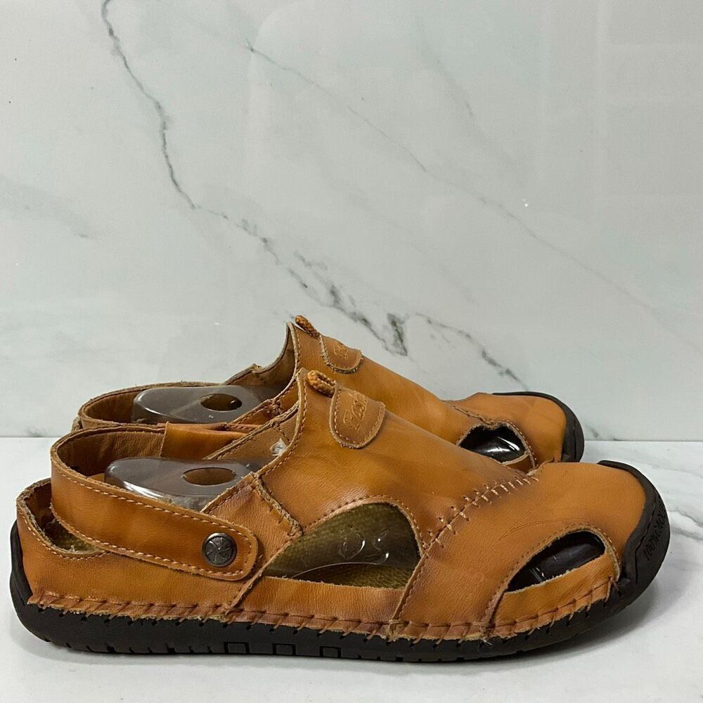 HSY Fashion 100% Caoutchouc Leather Closed Toe Sandals